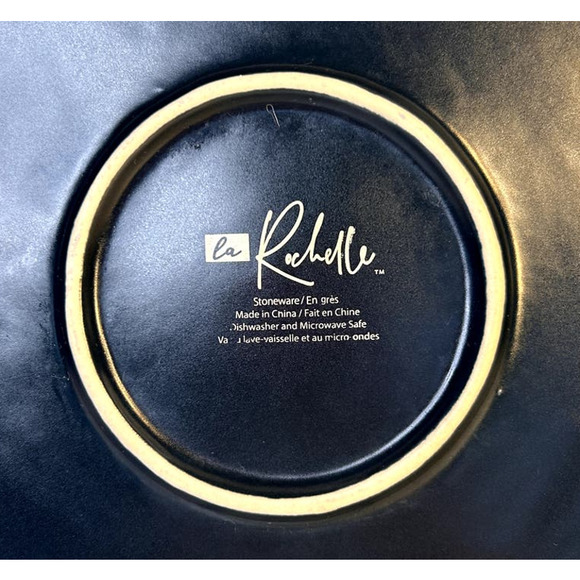 RARE La Rochelle L2R15 Solid Blue White Trim Coupe Style Salad Plate 8.5" HTF - Picture 6 of 6